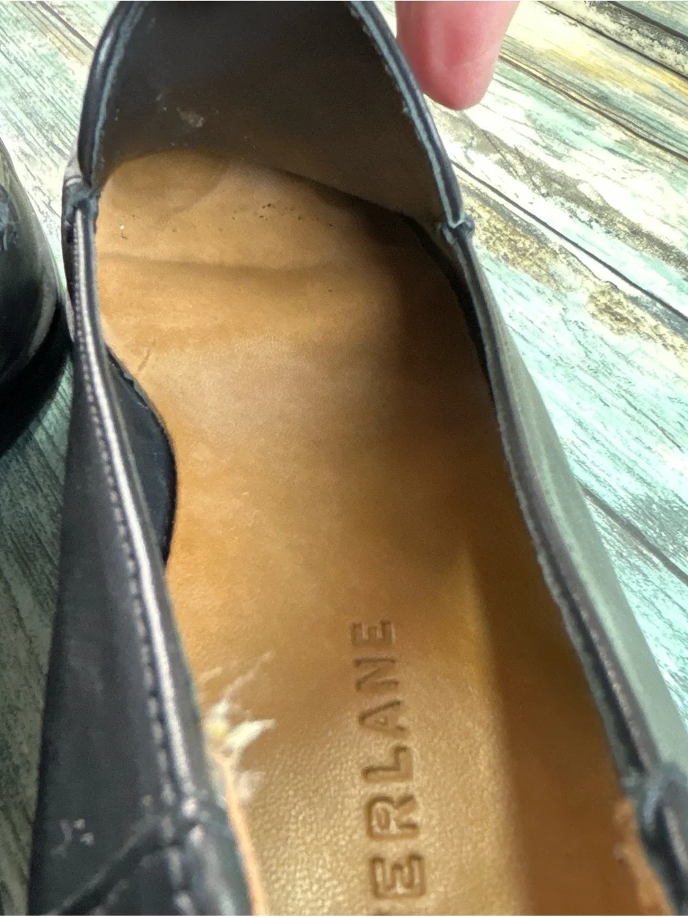 EVERLANE The Modern Loafer Womens Size 7 Black Leather Moc Toe Dress Flats Shoes